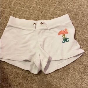 white shorts with flamingo